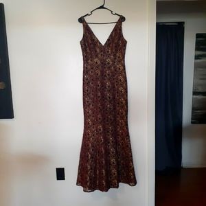 Embroidered Evening Gown